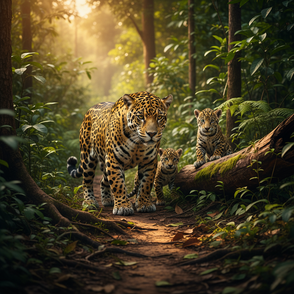 Onça pintada em habitat natural